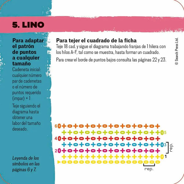 Mezcla y combina Granny squares. Puntos - Lino