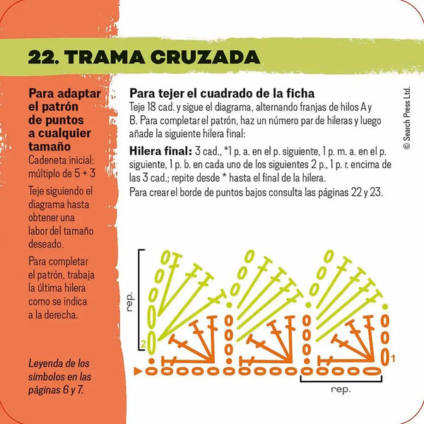 Mezcla y combina Granny squares. Puntos - Trama cruzada