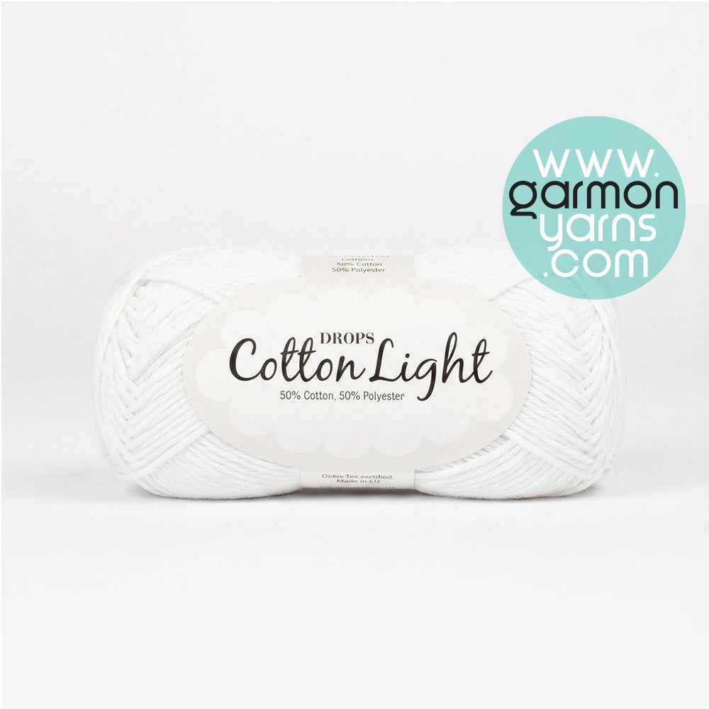 Drops Cotton Light Uni Colour (02) Blanco