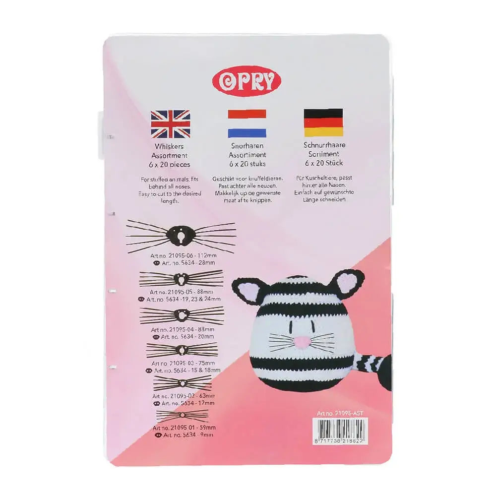 Pack de 120 Bigotes para Narices de Animales - Opry - Caja detalle 1