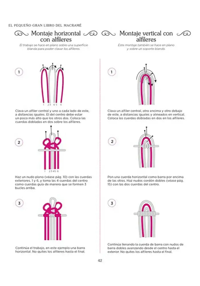 El pequeño gran libro del Macramé - Montaje con alfileres