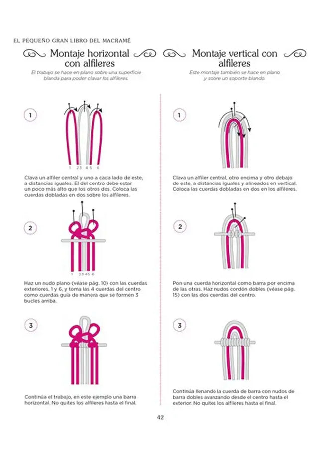 El pequeño gran libro del Macramé - Montaje con alfileres