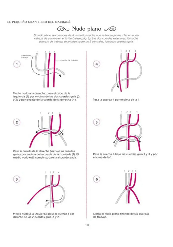 El pequeño gran libro del Macramé - Nudo plano