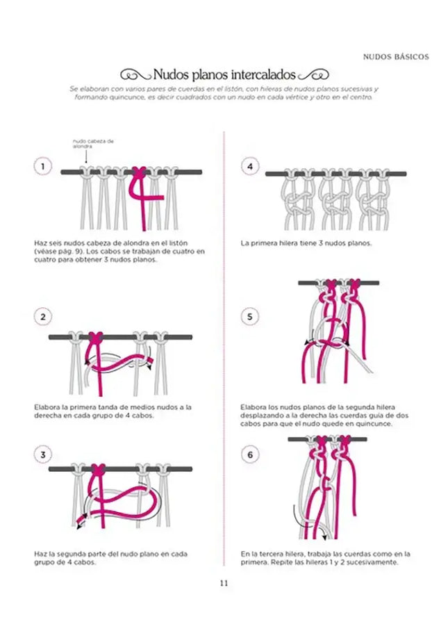 El pequeño gran libro del Macramé - Nudos planos intercalados