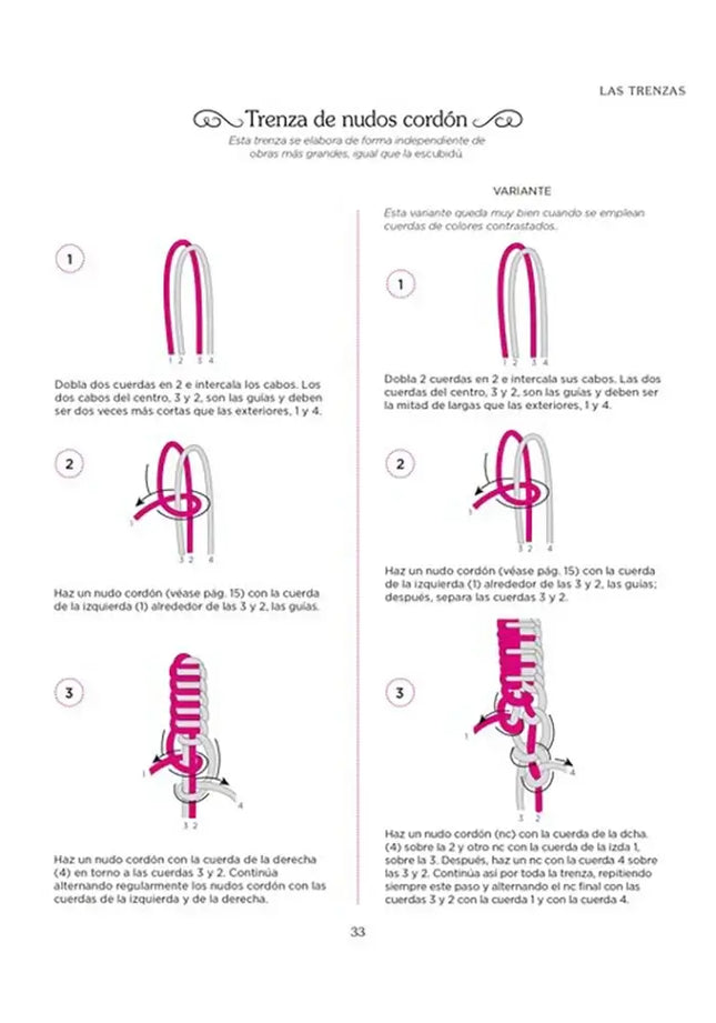 El pequeño gran libro del Macramé - Trenza de nudos cordón