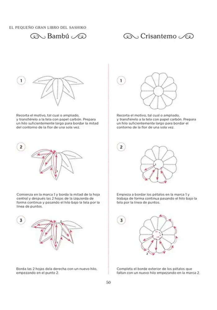 El pequeño gran libro del Sashiko - Bambú y Crisantemo