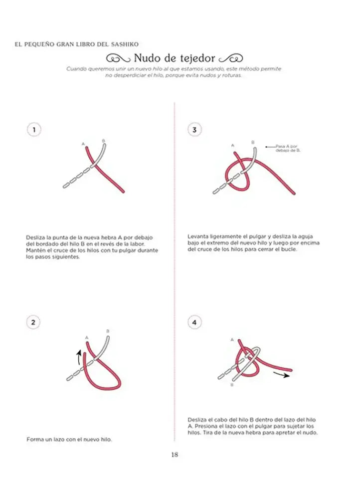 El pequeño gran libro del Sashiko - Nudo de tejedor