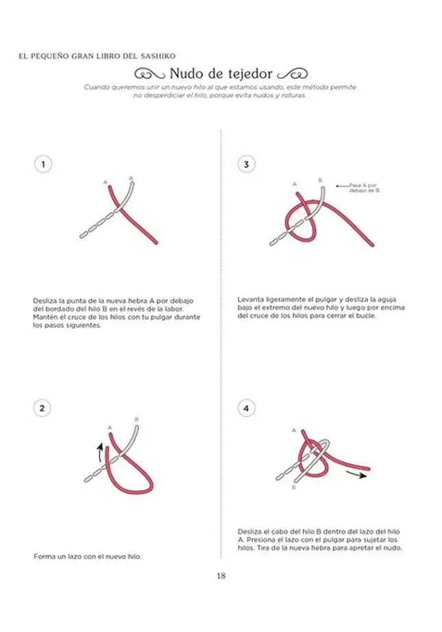 El pequeño gran libro del Sashiko - Nudo de tejedor