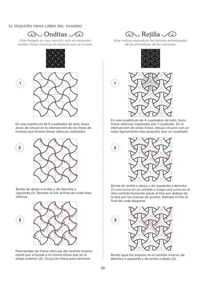 El pequeño gran libro del Sashiko - Onditas y Rejilla