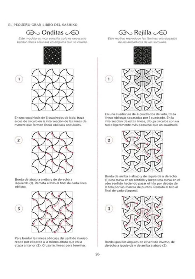 El pequeño gran libro del Sashiko - Onditas y Rejilla