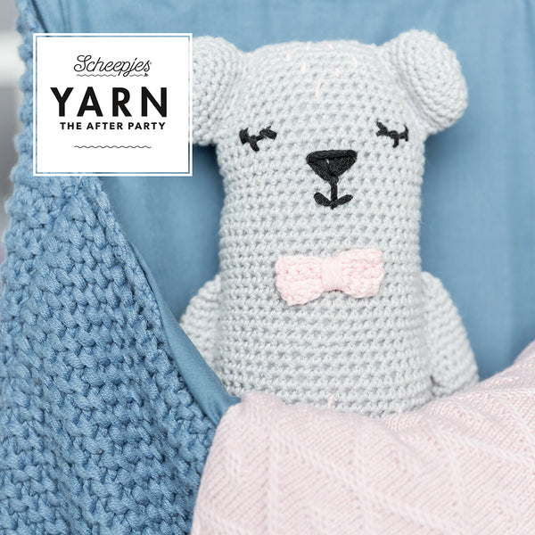 Scheepjes Linen Soft - Imagen de detalle de amigurumi (osito) tejido con Linen Soft