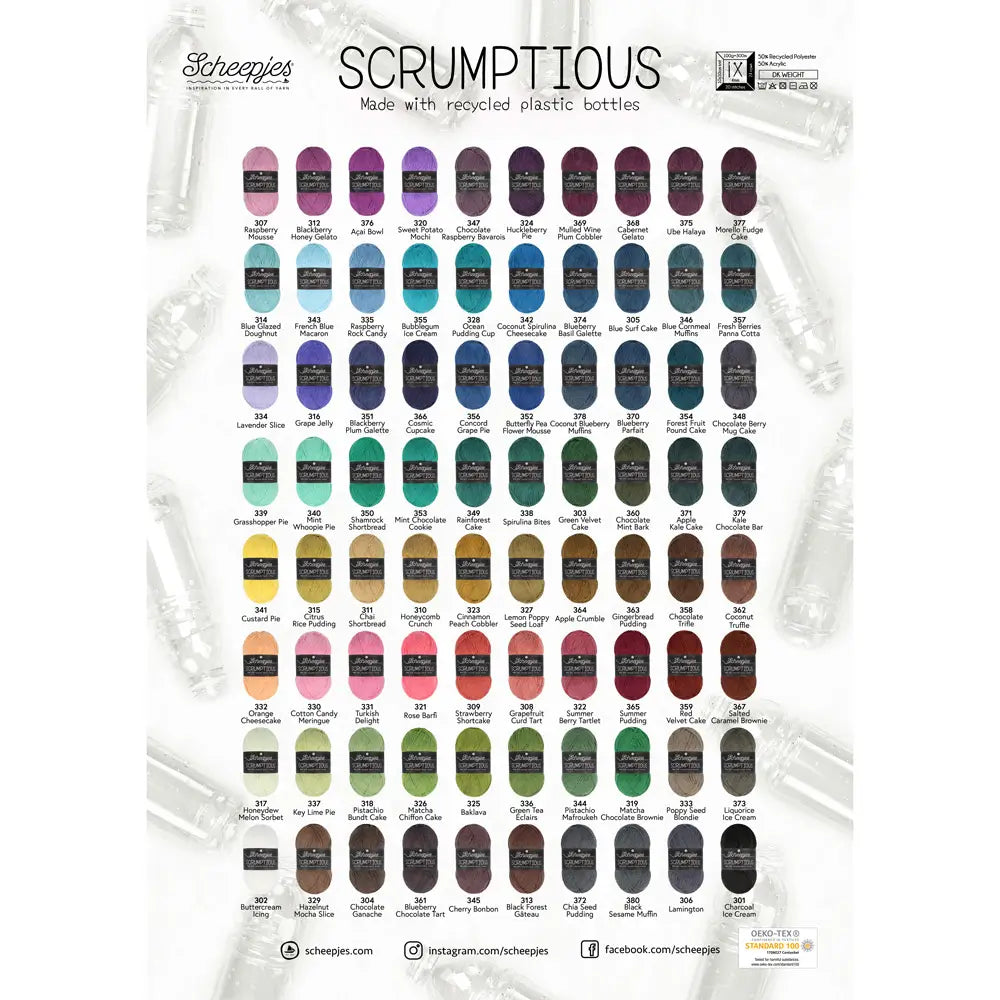 SCHEEPJES - Scrumptious colour pack - caja con 80 colores - Imagen con todos los ovillos para ver los colores disponibles