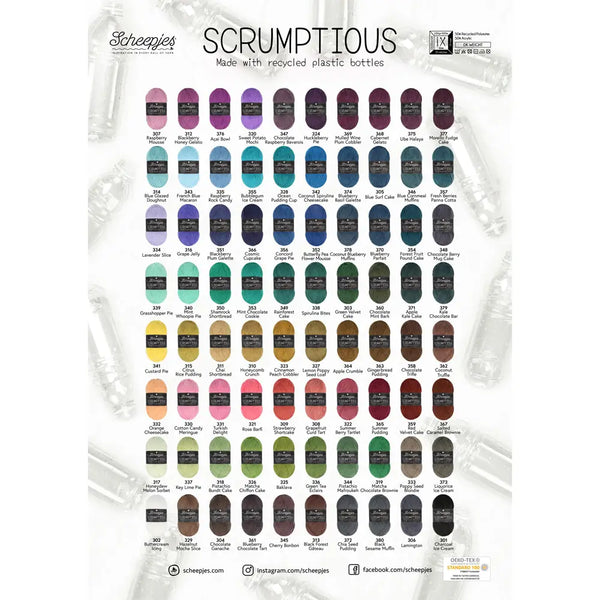 SCHEEPJES - Scrumptious colour pack - caja con 80 colores - Imagen con todos los ovillos para ver los colores disponibles