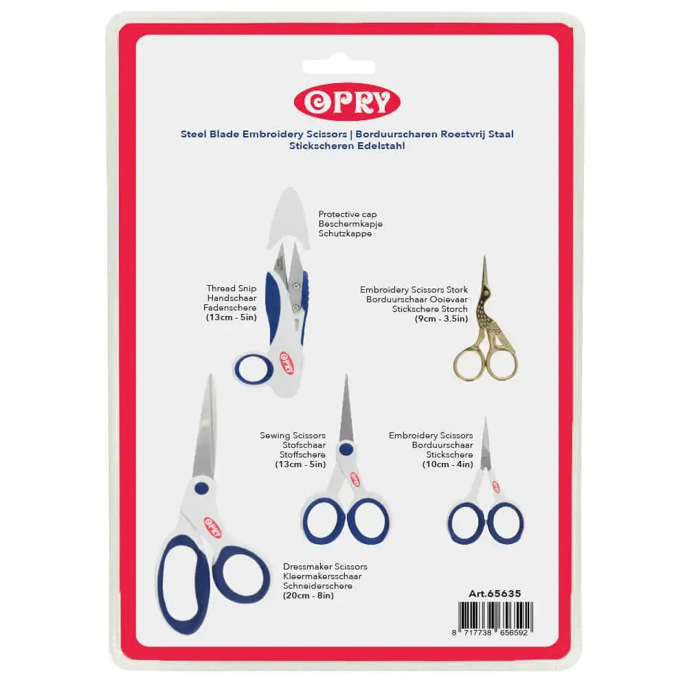 Set de 5 tijeras de acero inoxidable - Opry - Detalle 2