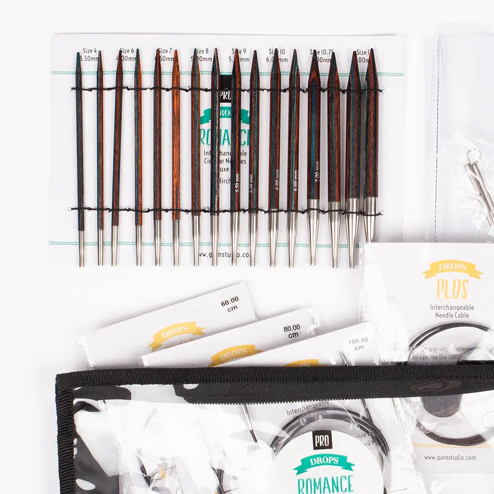 Set de Agujas Circulares Intercambiables DROPS Pro Romance Deluxe