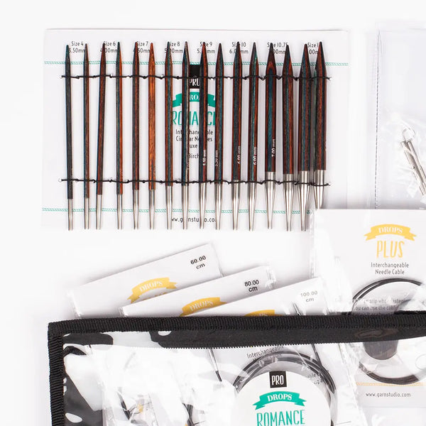Set de Agujas Circulares Intercambiables DROPS Pro Romance Deluxe