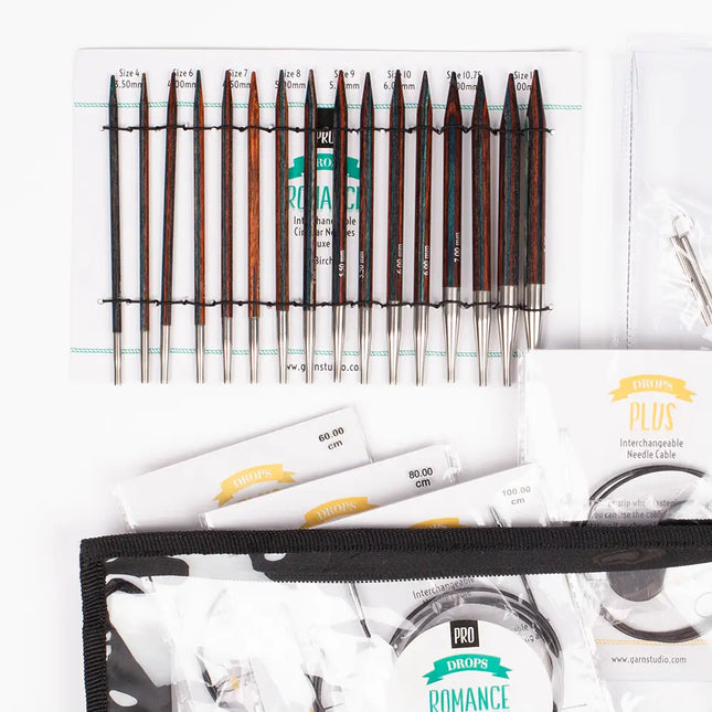 Set de Agujas Circulares Intercambiables DROPS Pro Romance Deluxe