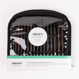 Set de Agujas Circulares Intercambiables DROPS Pro Romance Deluxe - Sel en estuche con embalaje