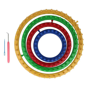 Set de 4 Telares Circulares para Tejer  - 14 cm - 19 cm - 24 cm - 29 cm - BV (99519)
